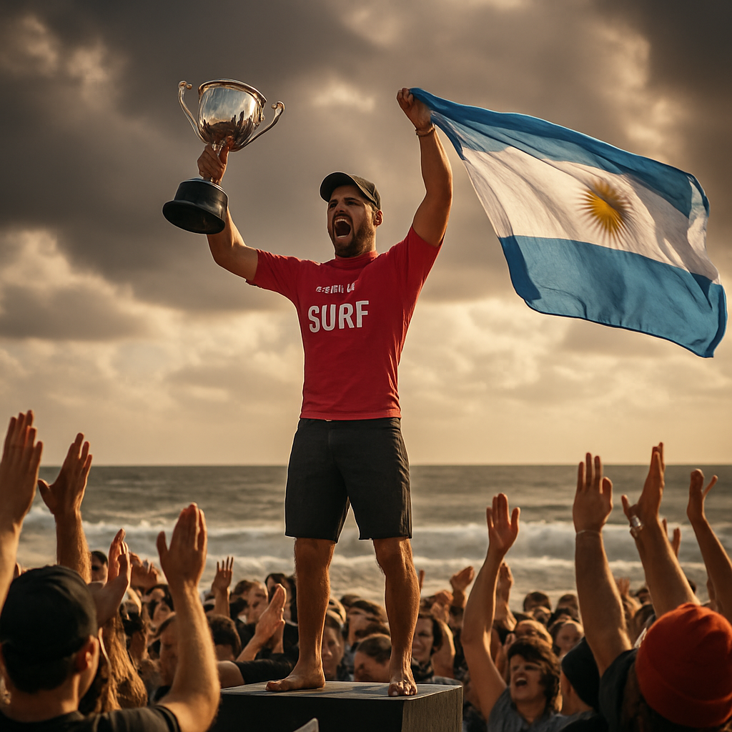 Surfista argentino en competencia internacional